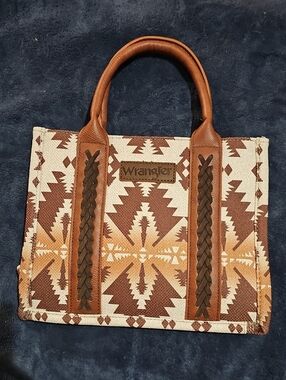 Wrangler Brown and Tan Southwestern Canvas Tote